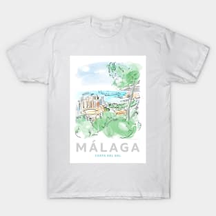 Malaga Spain Art T-Shirt